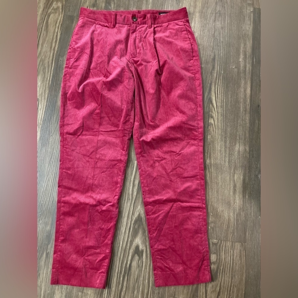 NWOT Bonobos Fuchsia Corduroy Pants Size 33